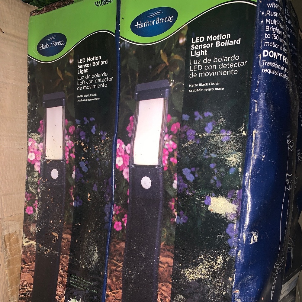 2 Pk HARBOR Breeze LED Motion Sensor Bollard Light